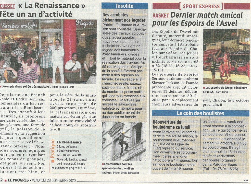 Article Le Progrès - Everest Travaux Acrobatiques